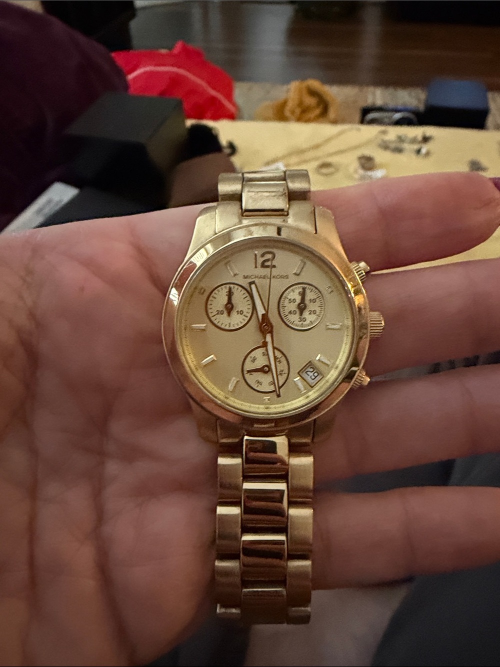 Michael Kors Gold Stainless Steel Chronograph Watch